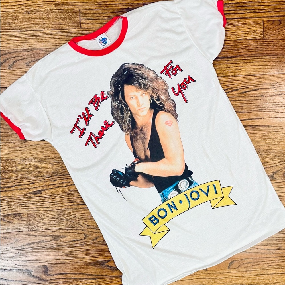 Bon Jovi Ringer - 1980s VTG Single Stitch Nite Wear (OSFA)